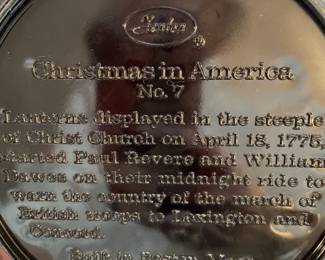 Fenton 'Christmas in America' Carnival Glass back side of plates