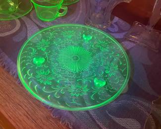 Vaseline (Uranium) Glass Serving Platter