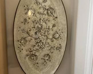 Platter that matches Italy dishes on shelf.