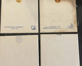 Back side of Christmas plates