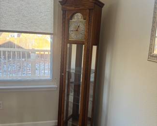 Grandfather Clock with Glass Shelving