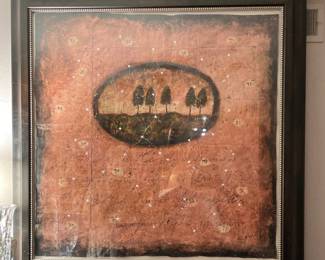 Hand-worked mixed-media artworks produced by Corporate Art West for Nordstrom Store #364, attributed to the artist Ann Siems’ style. These pieces feature stitched and waxed paper, hand-applied pigment, and textured botanical detailing. Originally installed in Nordstrom’s interior design program (1st Floor Vestibule). Studio-produced semi-originals, not mass-produced prints.