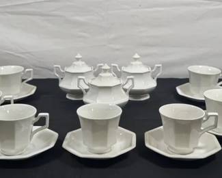 Cream Colored England Tea Set 