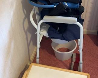 Bedside Toilet Chair, Tall Magnifier, Leg Supports More