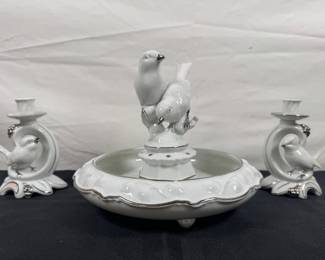 Vintage Dresden And Gerold Porzellan Bavaria Silver Trimmed Set