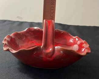 C56 - $60. Nancy Owens Brewer Signed Pottery Basket. "Tray"