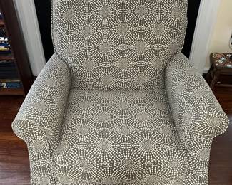 C24 - $150. Haverty's Upholstered Chair. Measures 37" wide x 35" deep x 37" tall. 