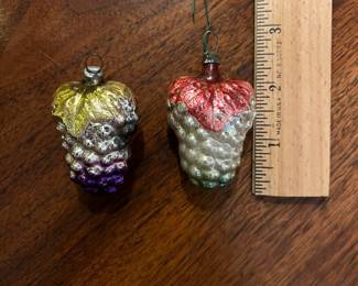 C104 - $35. Antique Mercury Glass Grapes Kugel Poland.