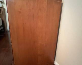 C29 - $60. Solid Wood Dresser with 6 drawers and mirror. (2 top - 2 middle - 2 bottom) All drawers slide. One drawer has a significant chip in the corner. Measures 48" x 30.25" tall x 17.5" deep. Mirror is NOT attached and can be hung either direction. 42" x 30". 