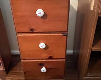 C32 -$20.  Small 3 drawer wooden chest. 