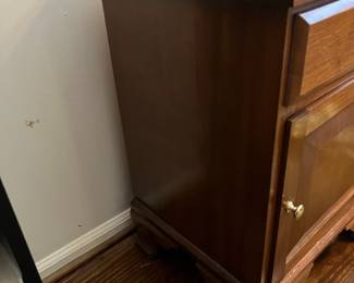 C43 - $30. Single Nightstand. Solid wood - no name. Measures 19" wide x 16" deep x 27.5" tall. 