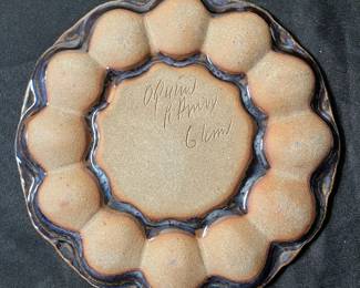 C101 - $20. O'Quinn Pottery Egg Tray. 