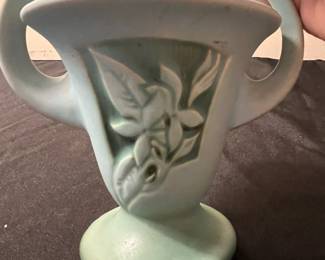 C99 - $40. Roseville 708-6" Silhouette Blue Basket. 