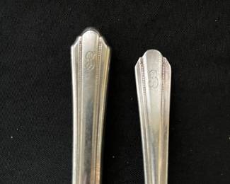 C1 - $40. Triple Plated Flatware - Service for 8. WMA Rogers Oneida. Monogramed "B". Includes Box. 