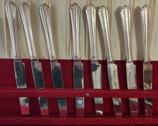 C1 - $40. Triple Plated Flatware - Service for 8. WMA Rogers Oneida. Monogramed "B". Includes Box. 