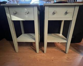 C94 -$50 PAIR of matching side tables / nightstands. Measures 16" wide x 14" deep x 26.5" tall. 