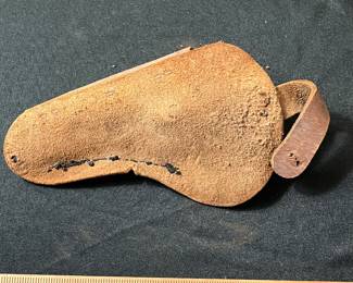 C59 - $60. Roy Rogers Forty Niner Pistol Cap Gun. Gold Plated. Comes with Red Ryder leather holster. 