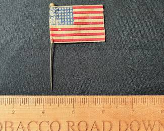 C66 - $20. Vintage 48 Star Flag Pin. Measures 3" tall