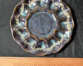C101 - $20. O'Quinn Pottery Egg Tray. 