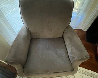 C23 - $125. Haverty's  Furniture Upholstered Chair. Measures 36" wide x 31" deep x 37" tall. 