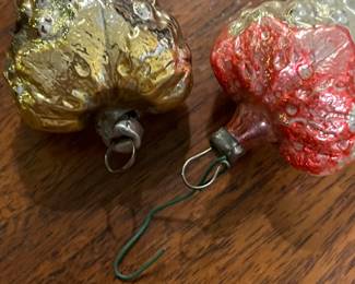 C104 - $35. Antique Mercury Glass Grapes Kugel Poland.