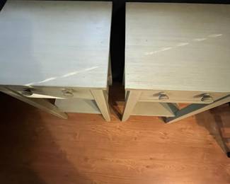 C94 -$50 PAIR of matching side tables / nightstands. Measures 16" wide x 14" deep x 26.5" tall. 