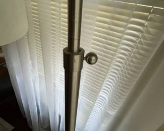 C22 - $30 Each. 2 Available. Stainless Colored Floor Lamps. Shades are in good condition. Height is adjustable from 56" - 65". Possibly from IKEA. 