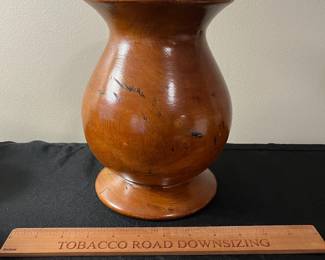 C50 - $30. Tamarind Wood Vase. Hand Turned. Measures 8.75" Tall