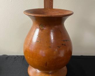C50 - $30. Tamarind Wood Vase. Hand Turned. Measures 8.75" Tall