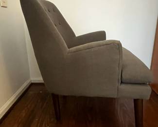 C40 - $30. Madison Park Upholstered Arm Chair. Sturdy. Has some pilling and pulls. Measures 27" wide x 31" tall. 