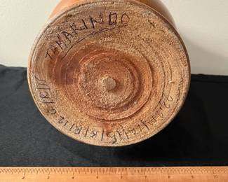 C50 - $30. Tamarind Wood Vase. Hand Turned. Measures 8.75" Tall