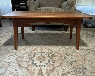 C25 - $50. Wooden Coffee Table / Bench. Measures 40.5" x 17" deep x 17.5" tall. 