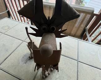 C94 - $25. Metal Yard Art Dog. Measures 15" x 6" x 18.5" tall. 