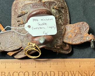 C54 - $50. Vintage Miniature Western Saddle. 