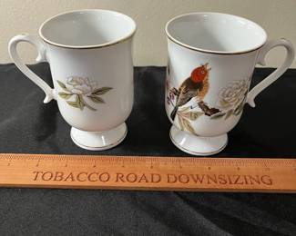 C52 - $20. Chinese Garden By Stafford. Set includes 4 cups, sugar and creamer.