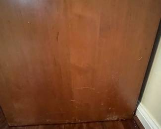 C29 - $60. Solid Wood Dresser with 6 drawers and mirror. (2 top - 2 middle - 2 bottom) All drawers slide. One drawer has a significant chip in the corner. Measures 48" x 30.25" tall x 17.5" deep. Mirror is NOT attached and can be hung either direction. 42" x 30". 