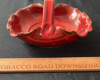 C56 - $60. Nancy Owens Brewer Signed Pottery Basket. "Tray"