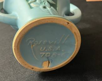 C99 - $40. Roseville 708-6" Silhouette Blue Basket. 