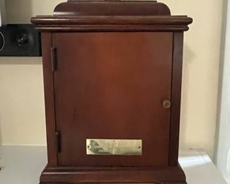 C26 - $50. Ridgeway Mantle Clock. Measures 10" wide x 6.5" deep x 14" tall. 