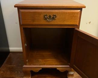 C43 - $30. Single Nightstand. Solid wood - no name. Measures 19" wide x 16" deep x 27.5" tall. 