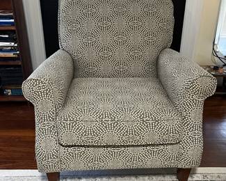 C24 - $150. Haverty's Upholstered Chair. Measures 37" wide x 35" deep x 37" tall. 