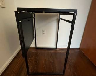 C45 - $40. IKEA Muddus. Drop Leaf Side Table/ Office Table. Measures 19" x 24" x 29.25" tall. Drop leaf adds 18.25". Fully extended is it 36.5". 