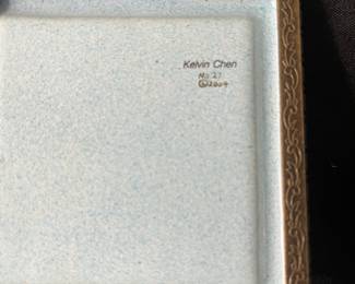 C80 - $20. Keven Chin Cloisonne Starry Night Trinket Box. # 27 Signed 2004.