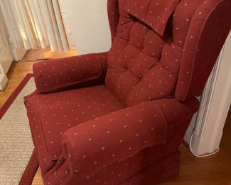 Vintage Red Swivel Rocker Recliner - Cottagecore