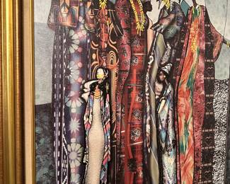 Title: Negotiating the Dowry
Medium: Mixed media lithograph
Subject: A scene of a family negotiating a traditional marriage