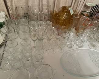 Glasses and kitchenware. Mostly vintage, but some contemporary. 