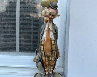 Vintage Giuseppe Armani "The Pensive Clown with Balloons" porcelain figurine