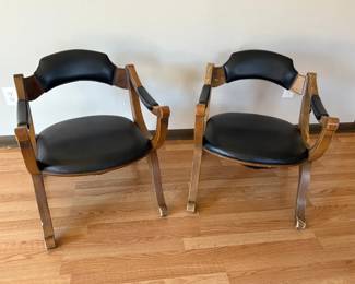 Two MidCentury Spanish Style Game Chairs