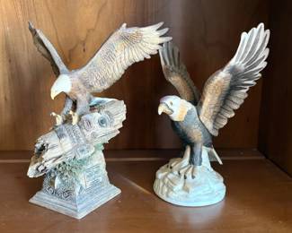 Two Eagle Figurines