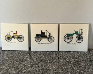 Three Decorative Tiles by Mosaic 